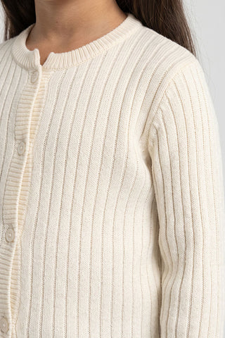 Ribbed Knit Cardigan for Baby Girls