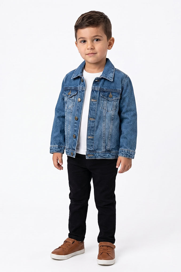 WASHED DENIM JACKET FOR BABY BOYS