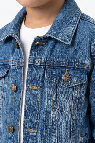 WASHED DENIM JACKET FOR BABY BOYS