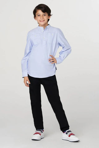 Solid Button Down Shirt For Boy