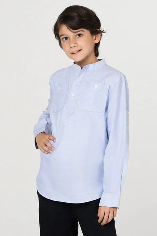 Solid Button Down Shirt For Boy