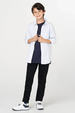 Striped Button Down Shirt For Boy