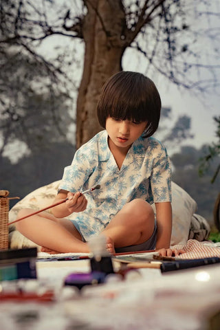 Printed Button Downshirt For Boy