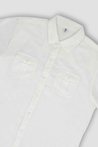Solid Button Down Shirt For Boy