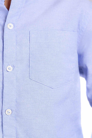 Solid Button Downshirt For Boy