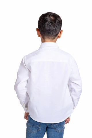 Solid Button Downshirt For Boy
