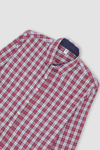 Checkered Button Downshirt For Boy