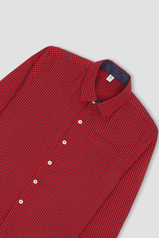 Checkered Button Downshirt For Boy