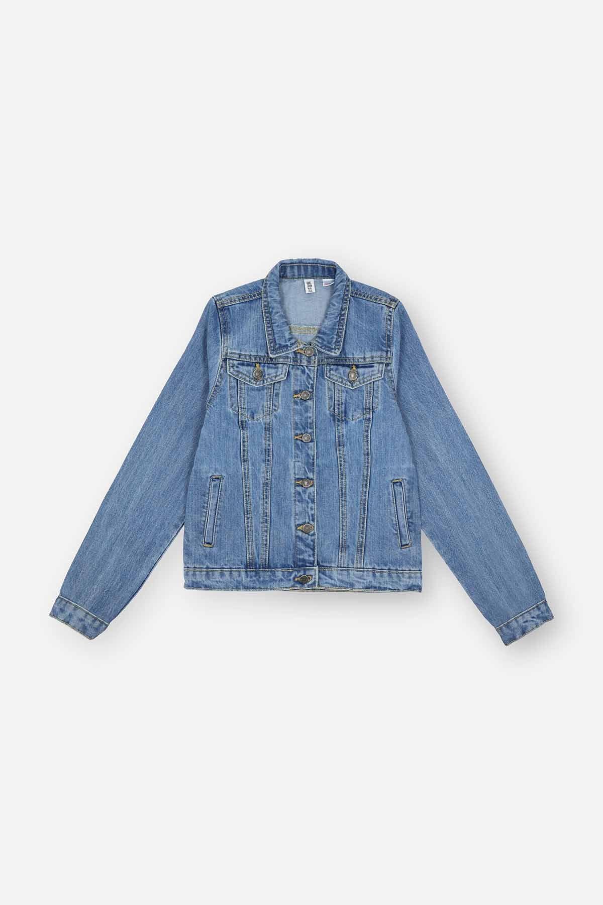 Medium Wash Denim Jacket For Boy