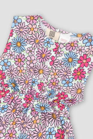 Printed Jumpsuit Dress For Baby Girl