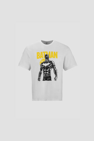 Batman Print T-Shirt For Men - White - MEME