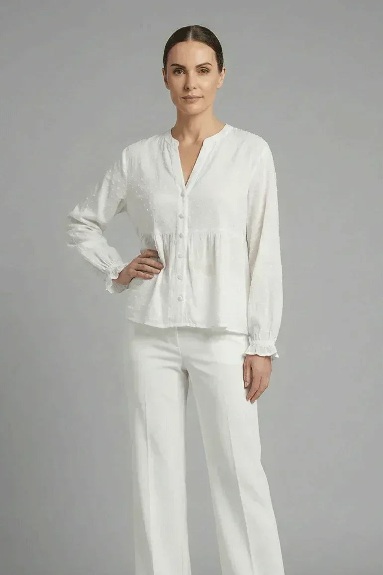 Button-Down Blouse for Women - White