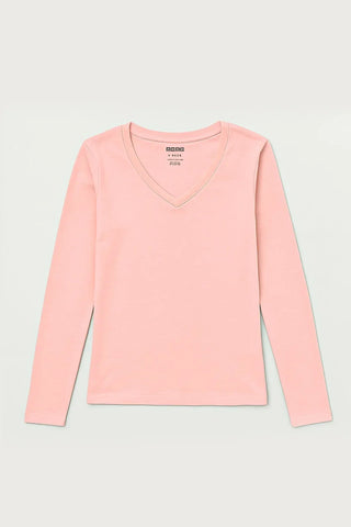 V-Neck Full Sleeves T-Shirt For Women