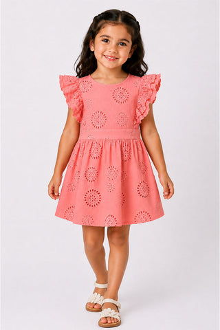 RUFFLED SLEEVES DRESS FOR BABY GIRLS