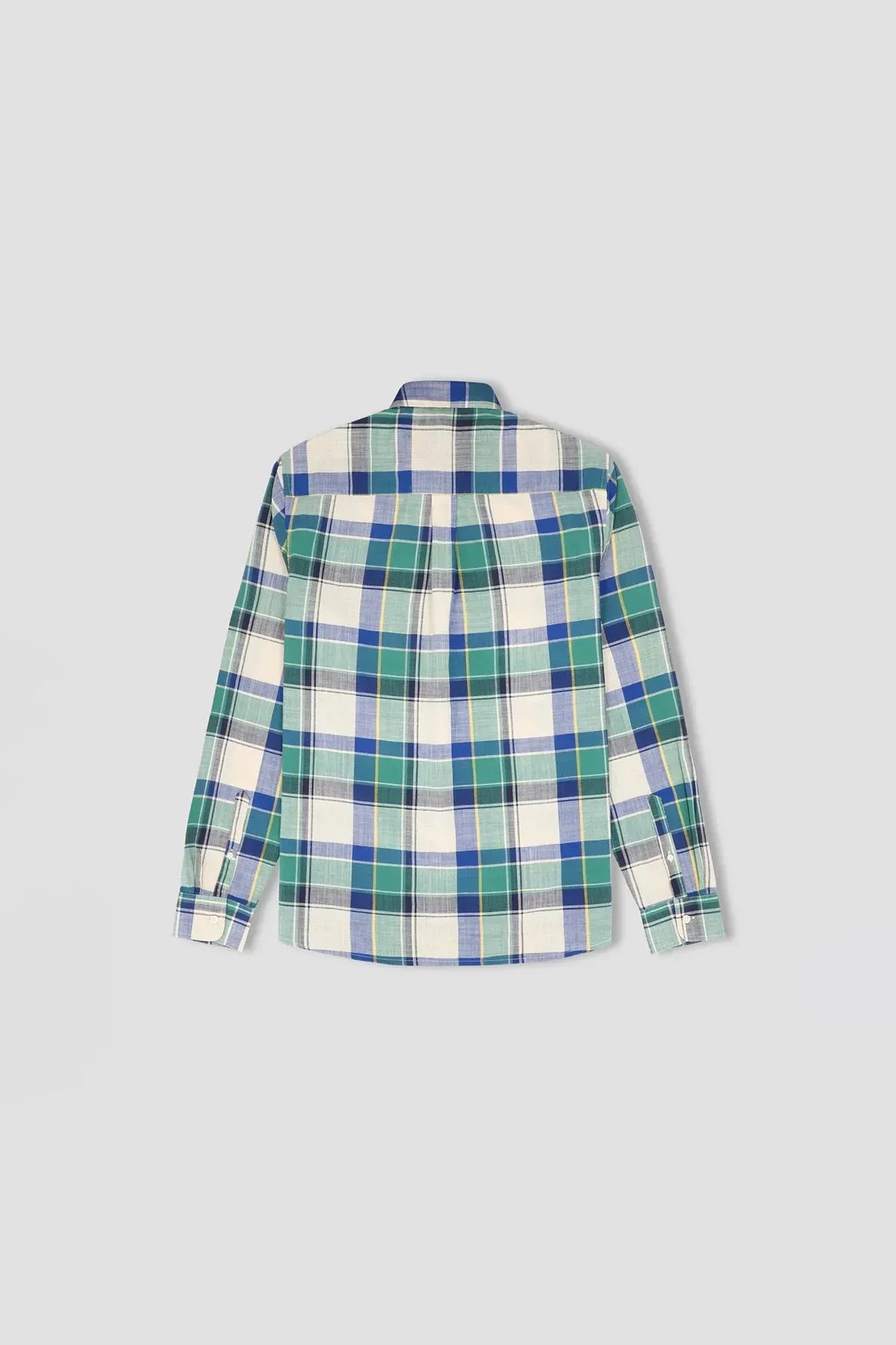 Check Button Down Shirt For Men - Green - MEME