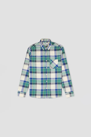 Check Button Down Shirt For Men - Green - MEME