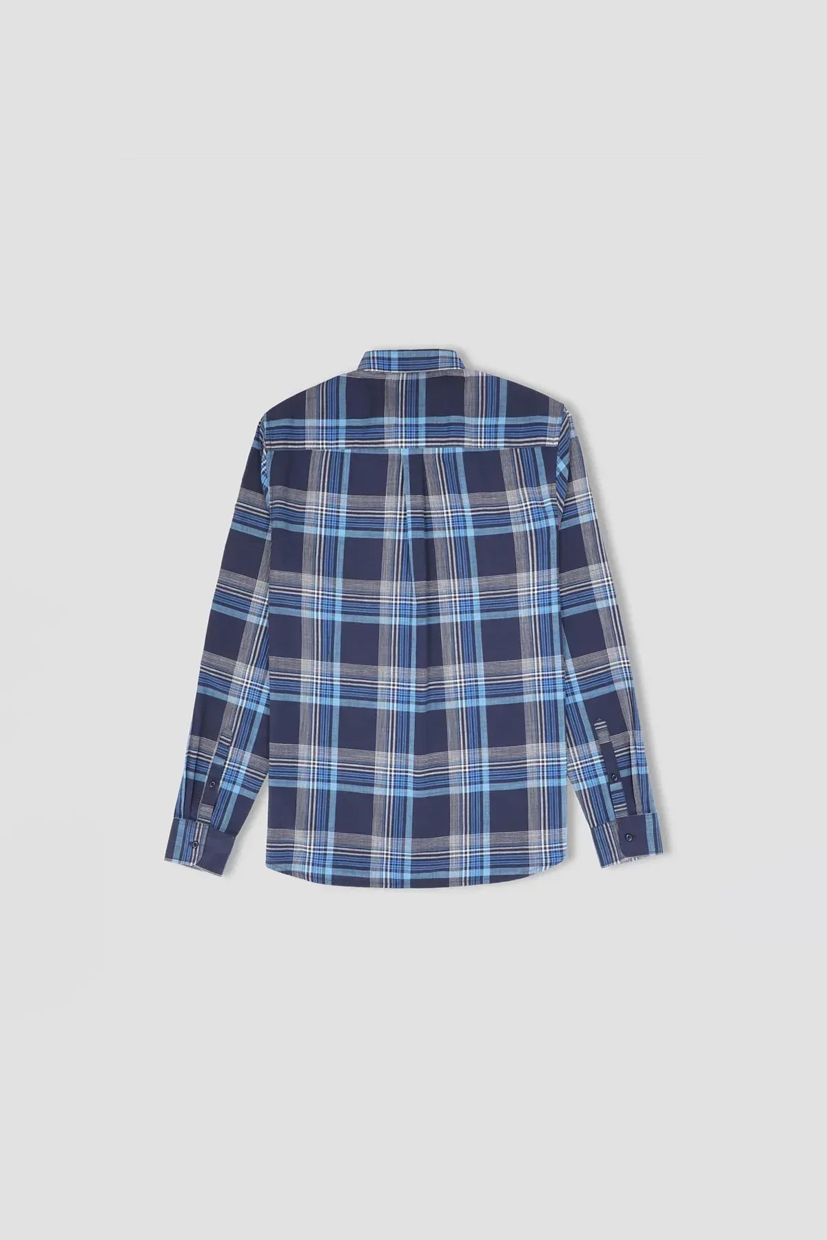 Check Button Down Shirt For Men - Navy Check - MEME