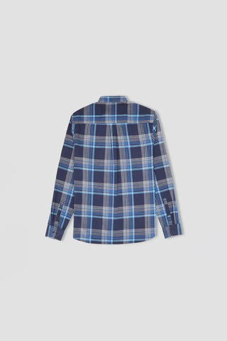 Check Button Down Shirt For Men - Navy Check - MEME