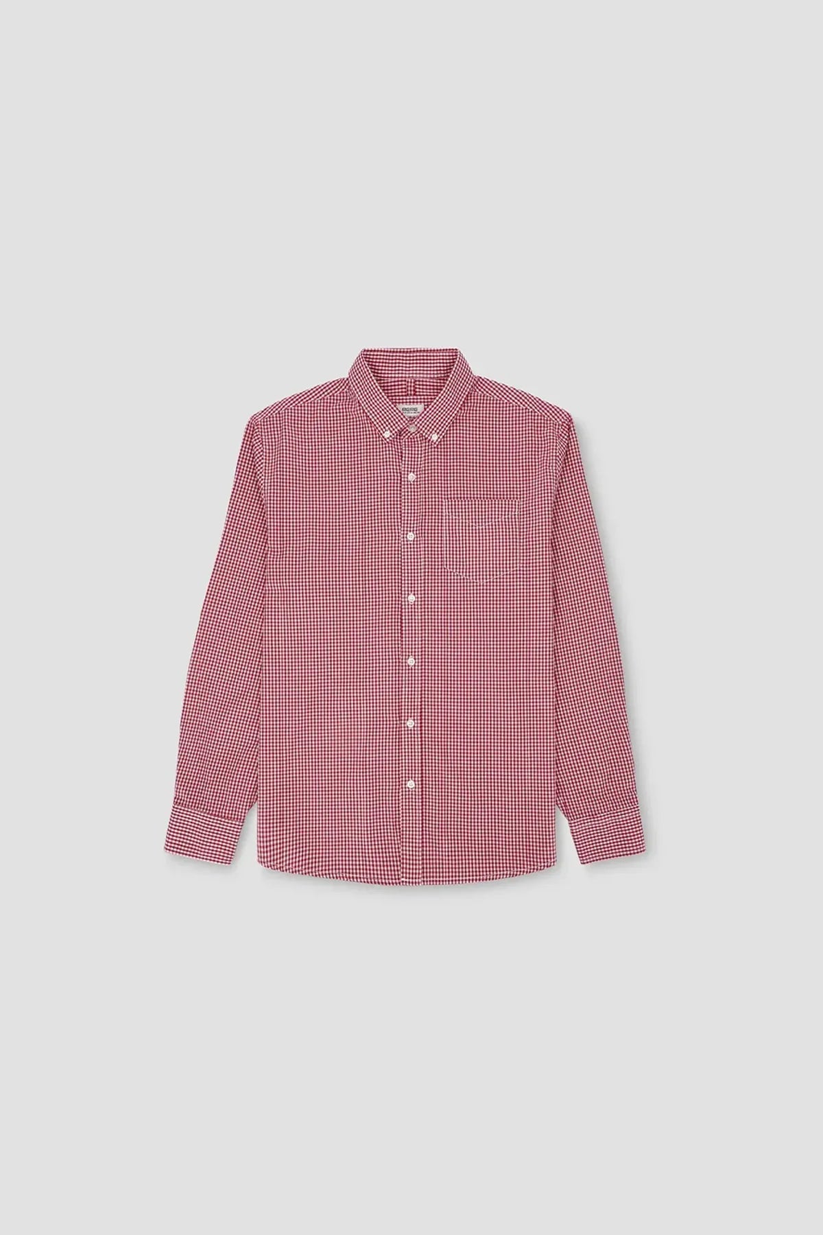 Check Button Down Shirt For Men - Red - MEME