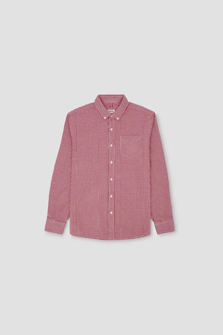 Check Button Down Shirt For Men - Red - MEME