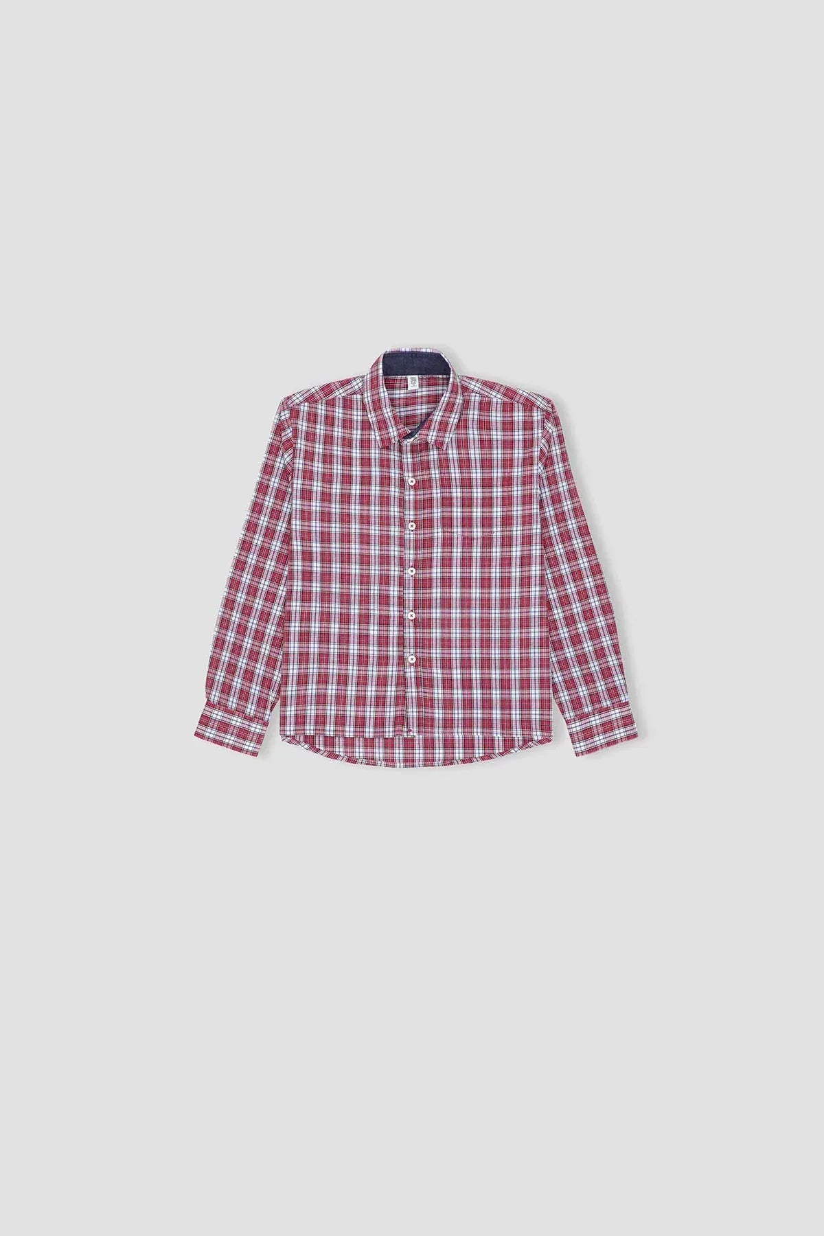 Checkered Button Downshirt For Boy