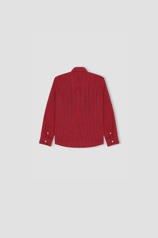 Checkered Button Downshirt For Boy