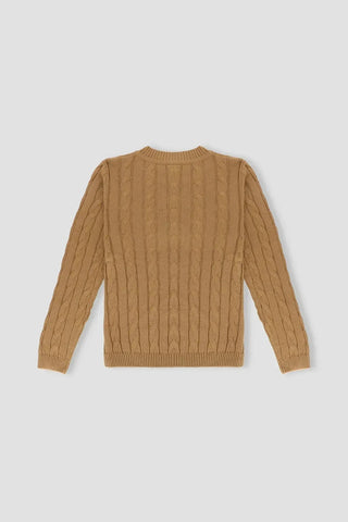 Crew Neck Sweater For Men - Khaki