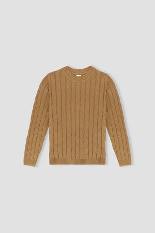 Crew Neck Sweater For Men - Khaki