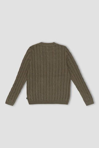 Crew Neck Sweater For Men - Toast Melange