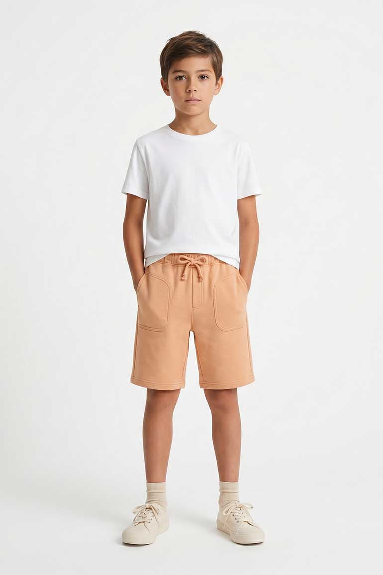  DRAWSTRING SHORTS WITH PATCH POCKETS FOR BABY BOY   MEME