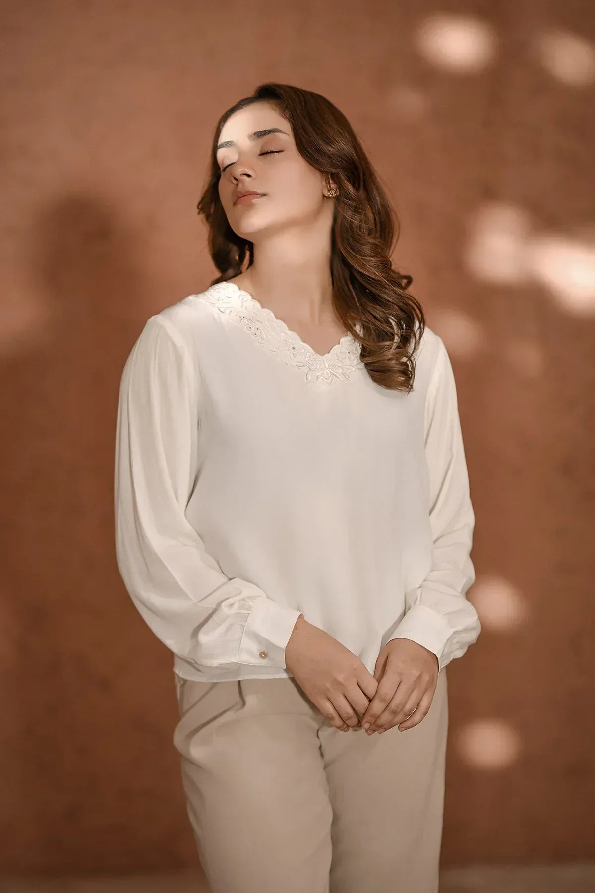 Embroidered Blouse for Women - Ash - Intermix - MEME