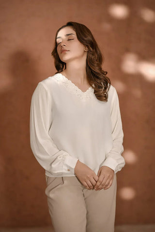 Embroidered Blouse for Women - Ash - Intermix - MEME