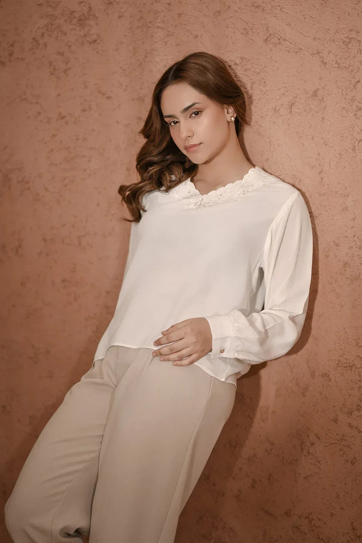 Embroidered Blouse for Women - Ash - Intermix - MEME
