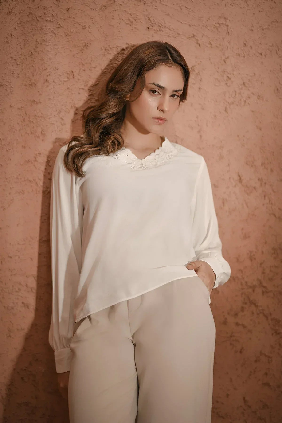 Embroidered Blouse for Women - Ash - Intermix - MEME