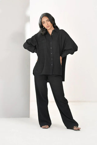 Oversized Shirt for Women - Black - Intermix - MEME