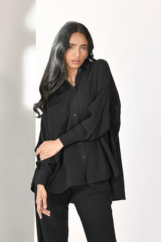 Oversized Shirt for Women - Black - Intermix - MEME