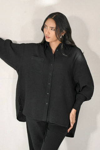Oversized Shirt for Women - Black - Intermix - MEME