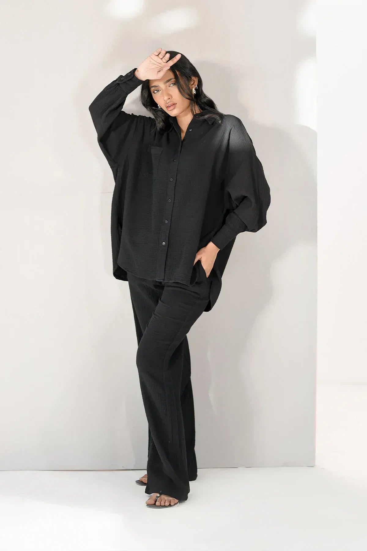 Oversized Shirt for Women - Black - Intermix - MEME