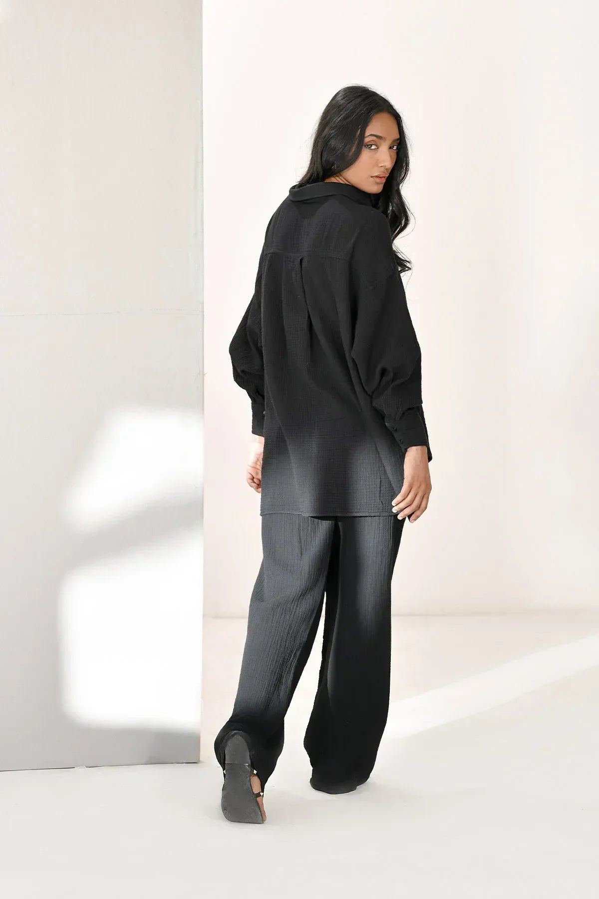 Oversized Shirt for Women - Black - Intermix - MEME