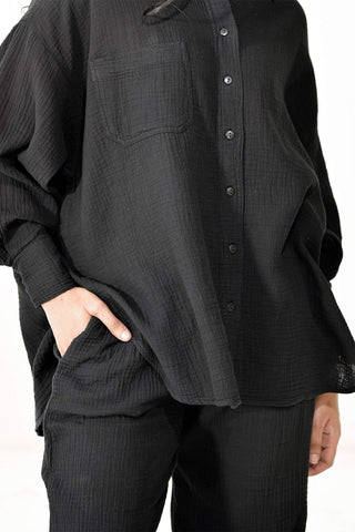 Oversized Shirt for Women - Black - Intermix - MEME
