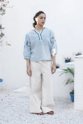Embroidered Blouse - Heather - Intermix - MEME