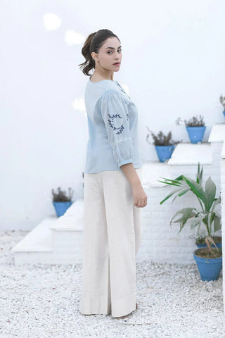 Embroidered Blouse - Heather - Intermix - MEME
