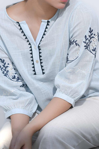 Embroidered Blouse - Heather - Intermix - MEME