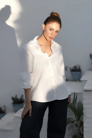 Embroidered Shirt - White - Intermix - MEME