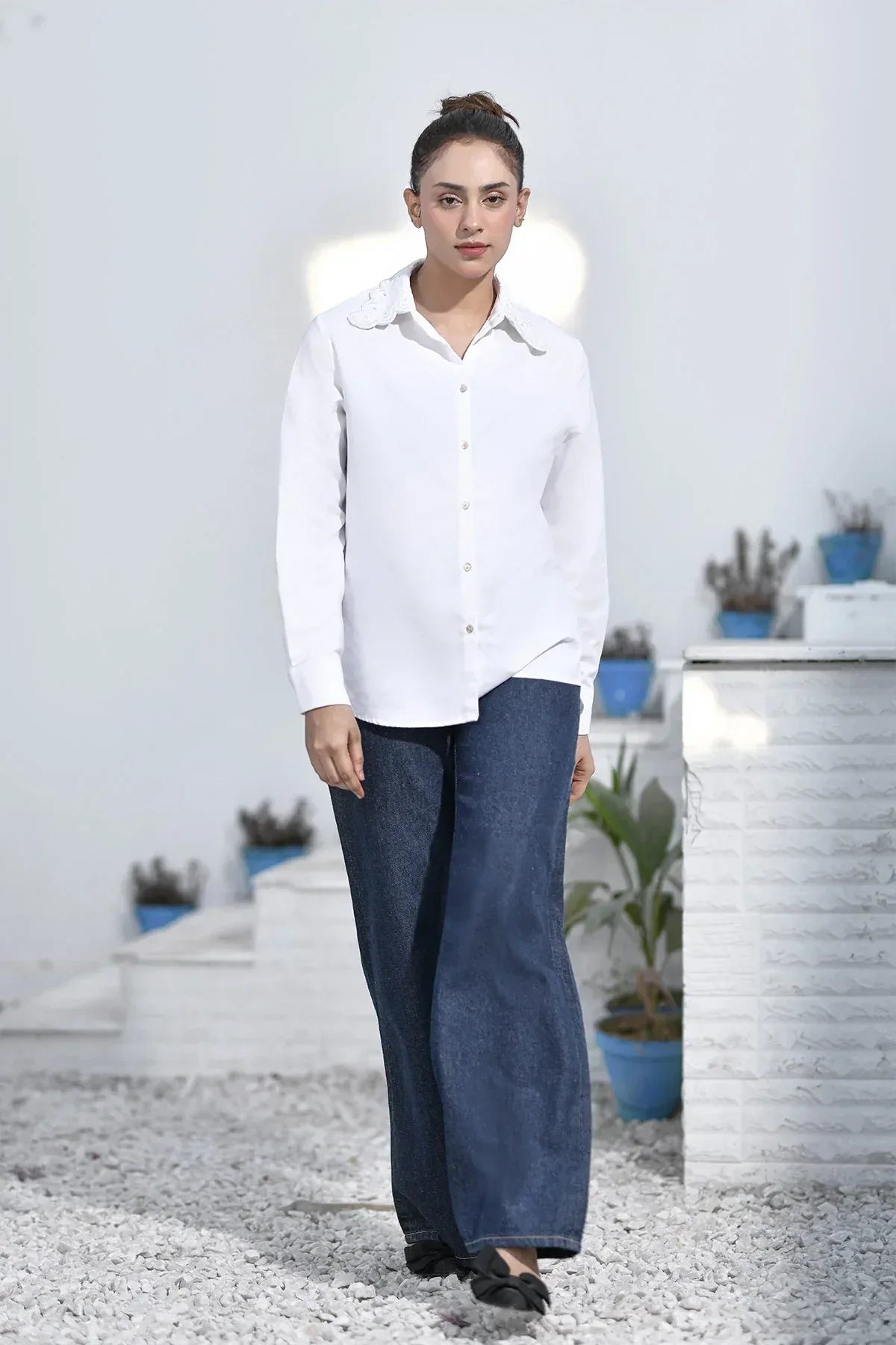 Embroidered Shirt - White - Intermix - MEME