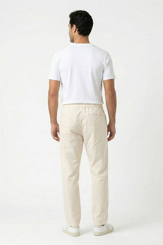 ELASTICATED REGULAR FIT PANTS FOR MEN