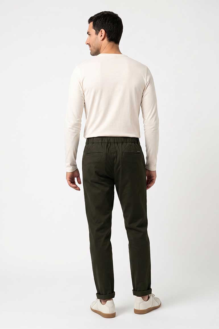  ELASTICATED REGULAR FIT PANTS FOR MEN   MEME