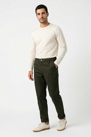  ELASTICATED REGULAR FIT PANTS FOR MEN   MEME
