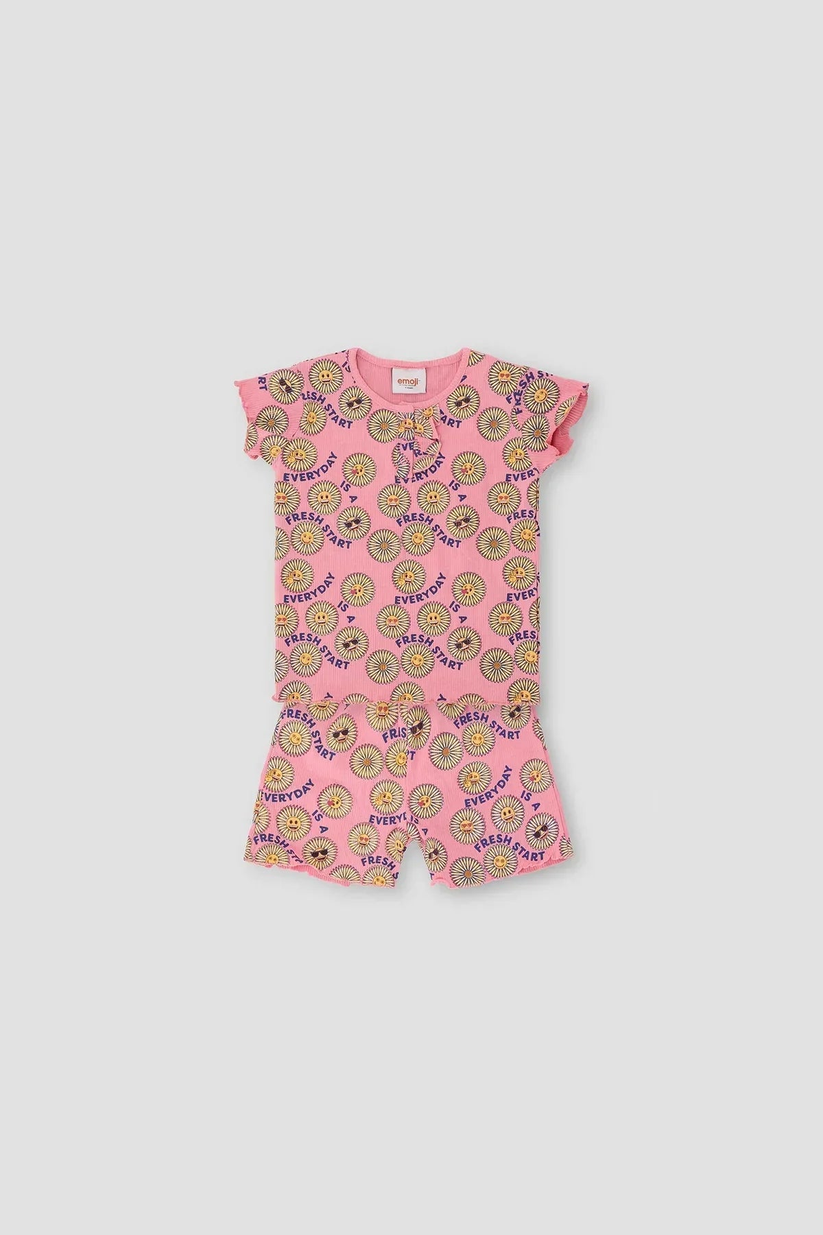 Emoji Top Bottom Suit For Girl