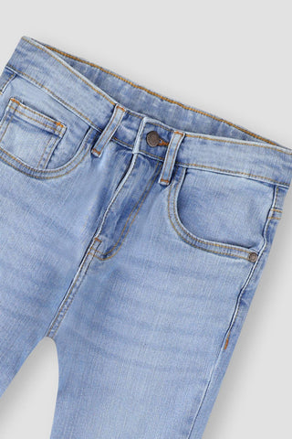 Light Wash Flared Denim Jeans For Girl